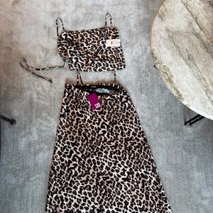 The ARE leopard skirt and top set